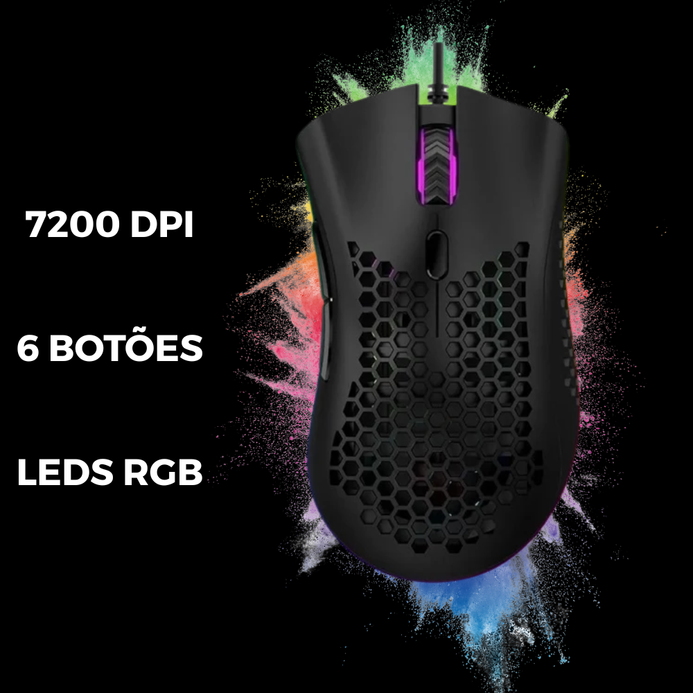 Mouse Gamer RGB Knup Pro Gaming Gears 7200DPI