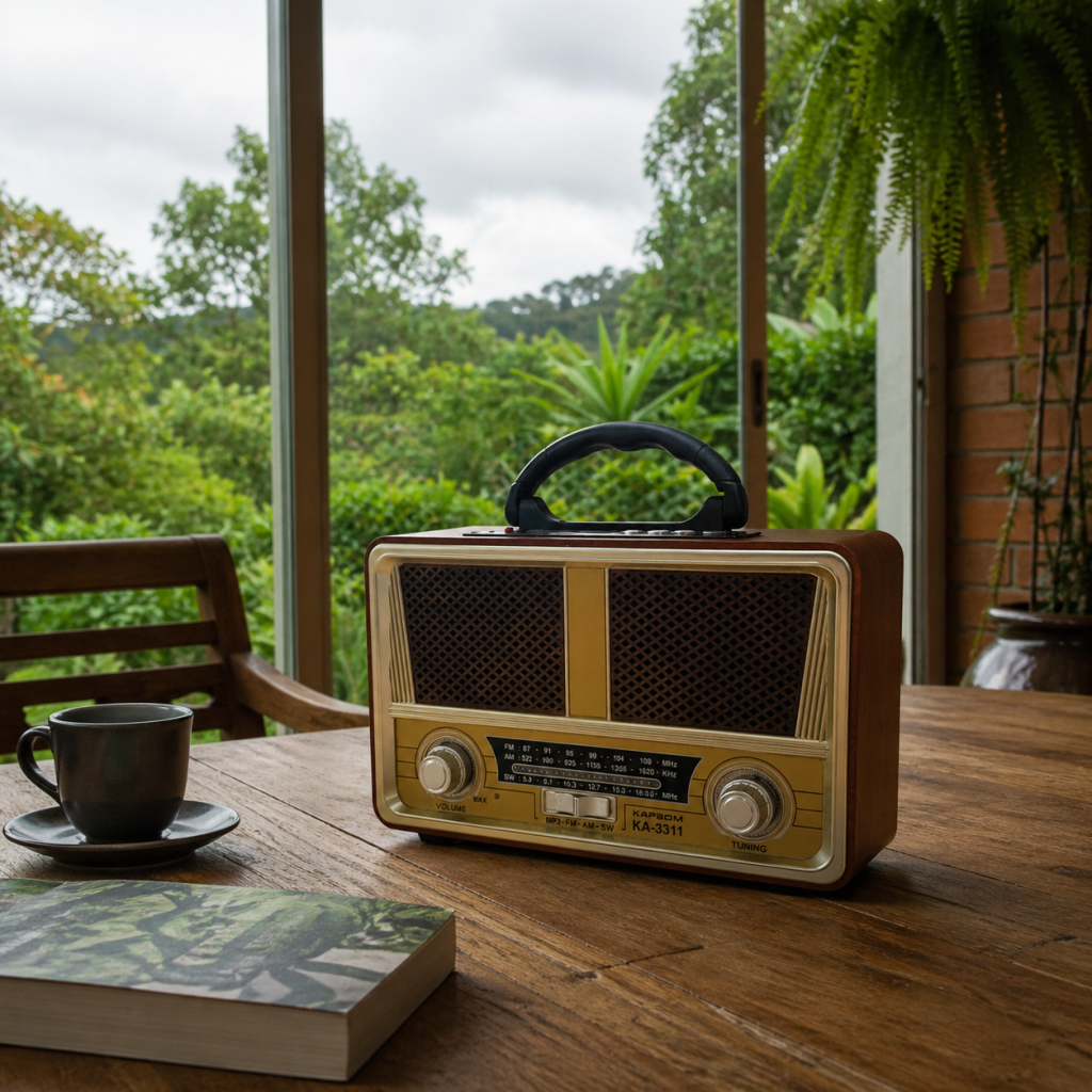 Caixa de Som RetrĂ´ Grande com AM/FM - Kapbom KA-3311 - 23 Cm!