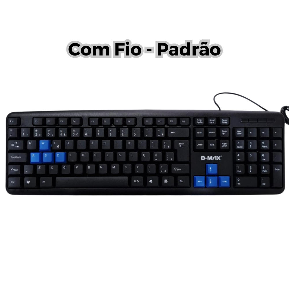 Teclado com Fio Bmax - Tamanho Padrão - ABNT