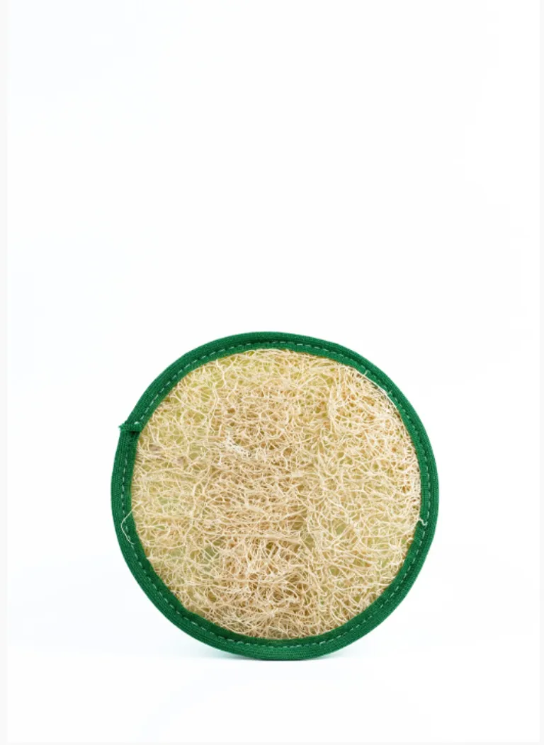 Bucha vegetal verde oval com pendurador