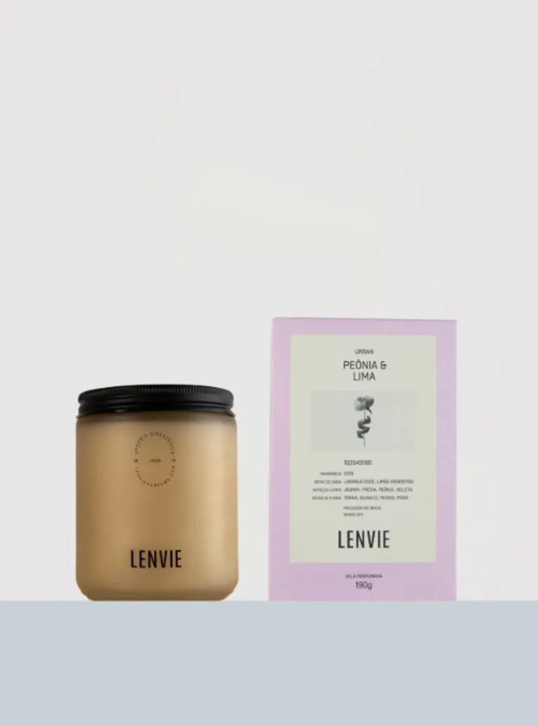 Vela Perfumada 190g Peonia e Lima Urban Lenvie