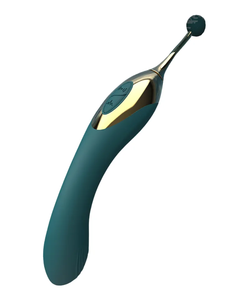 Vibrador duplo com ponteiras removíveis
