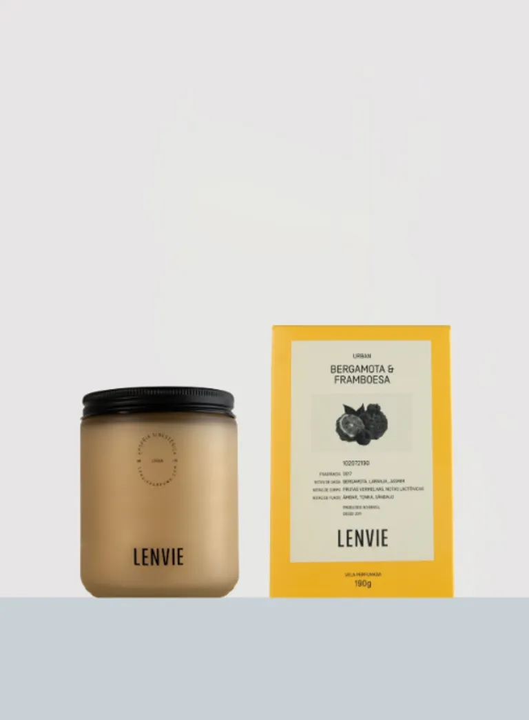 Vela Perfumada 190g Bergamota e Framboesa Urban Lenvie