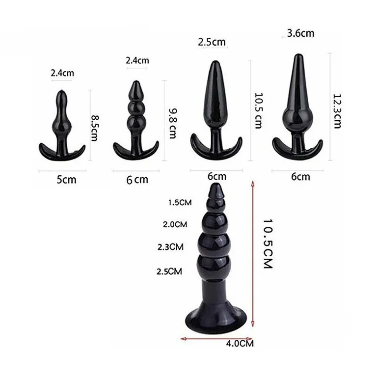 Kit com 5 plug anal em silicone