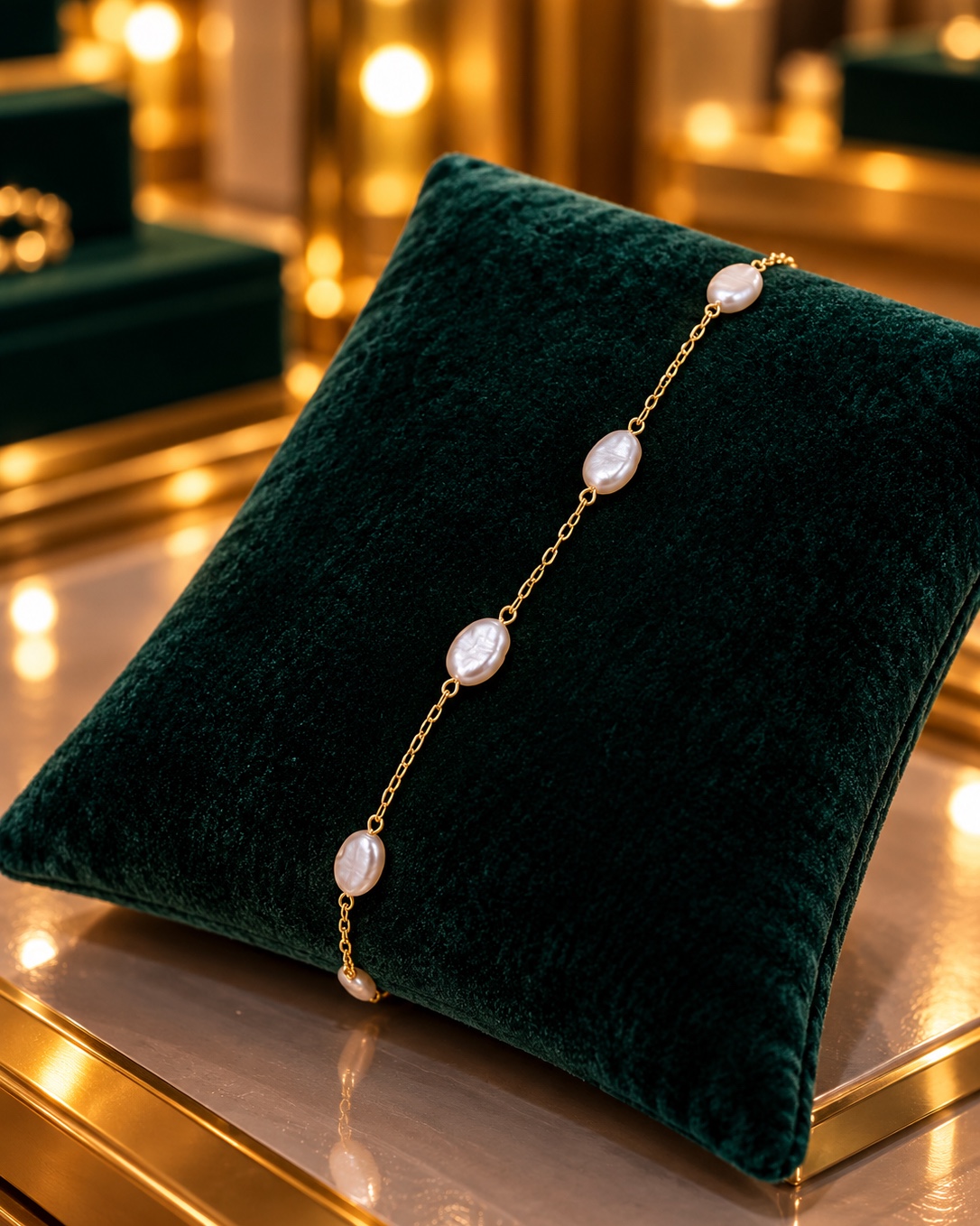 Pulseira com Pérolas Ovais