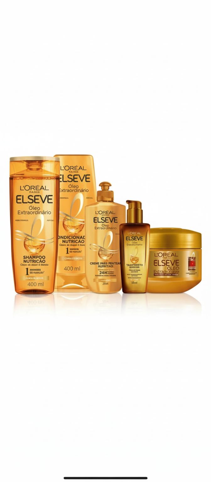 Kit L'Oréal Elseve Shampoo Condicionador Creme Pontas Tratamento 100ml