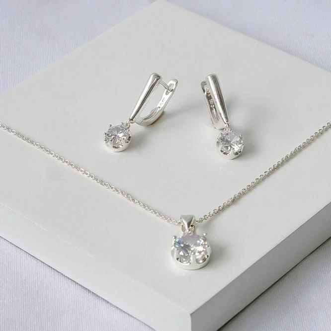 Conjunto prata zircônia