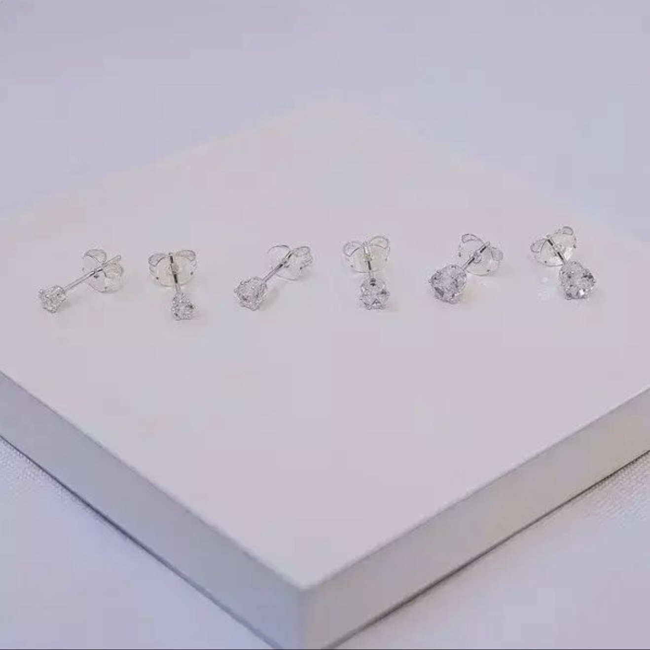 Trio de brinco prata ponto de luz 3mm, 4mm e 5 mm